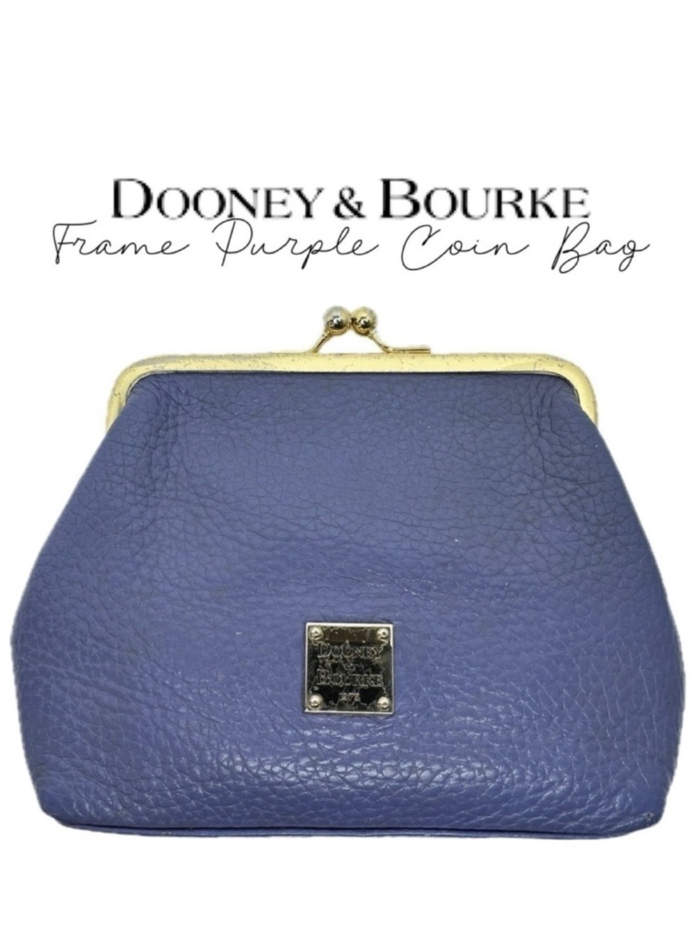 Dooney and Bourke DB Lavendar Purple Pebble Grain Vintage Frame Coin Bag